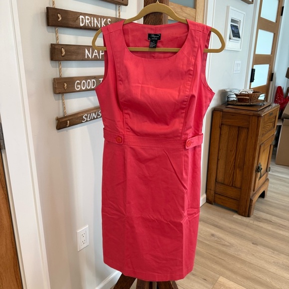 Larry Levine Dresses & Skirts - Larry Levine Platinum Cotton Stretch Elegant Pink Sleeveless Dress Size 10 EUC